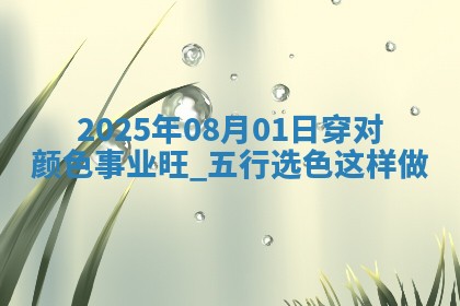 2025年08月01日五行穿衣指南 2025年08月01日五行穿衣指南