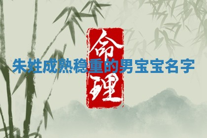 朱姓成熟稳重的男宝宝名字