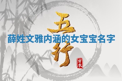 薛姓文雅内涵的女宝宝名字