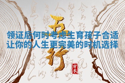 领证后何时考虑生育孩子合适让你的人生更完美的时机选择